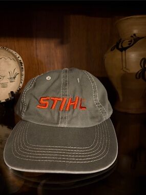 STIHL Gray Baseball Cap with Orange Logo - Men
